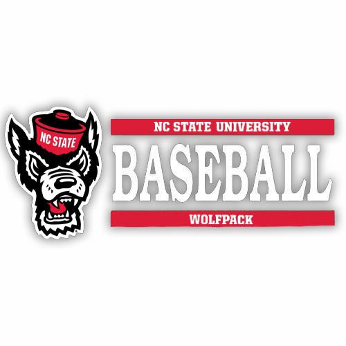 NC State Wolfpack Wolfhead Baseball Vinyl Decal