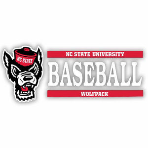 NC State Wolfpack Wolfhead Baseball Vinyl Decal