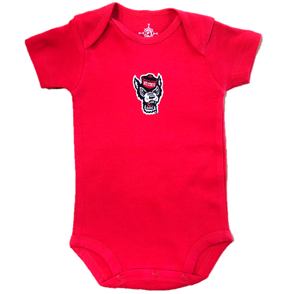 NC State Wolfpack Infant Red Wolfhead Onesie