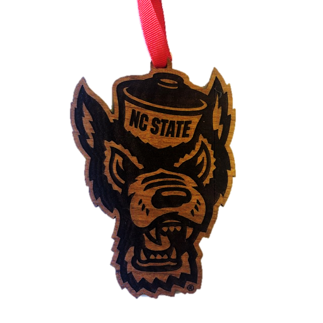 NC State Wolfpack Wolfhead Cutout Christmas Ornament