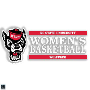 NC State Wolfpack Wolfhead Women's Basketball Vinyl Decal