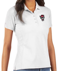 NC State Wolfpack Women's Legacy Pique White Golf Shirt
