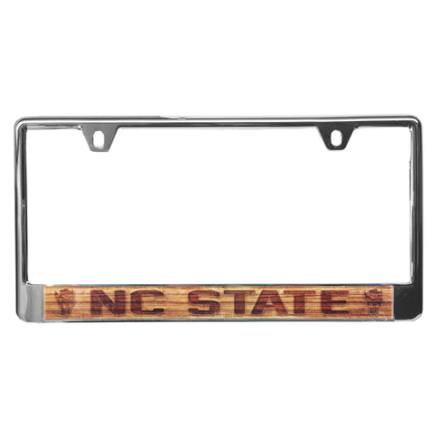 NC State Wolfpack Wood Design NC State Metal License Plate
