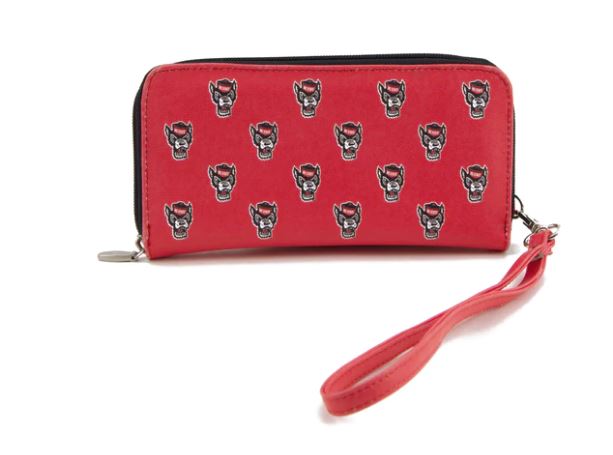 NC State Wolfpack Red All Over Wolfhead Wristlet