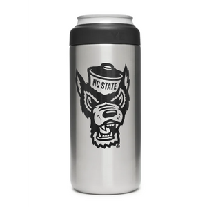 NC State Wolfpack Yeti Silver Wolfhead 12oz Slim Can Colster