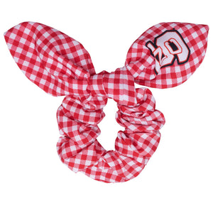 NC State Wolfpack Red Gingham Tie Scrunchie